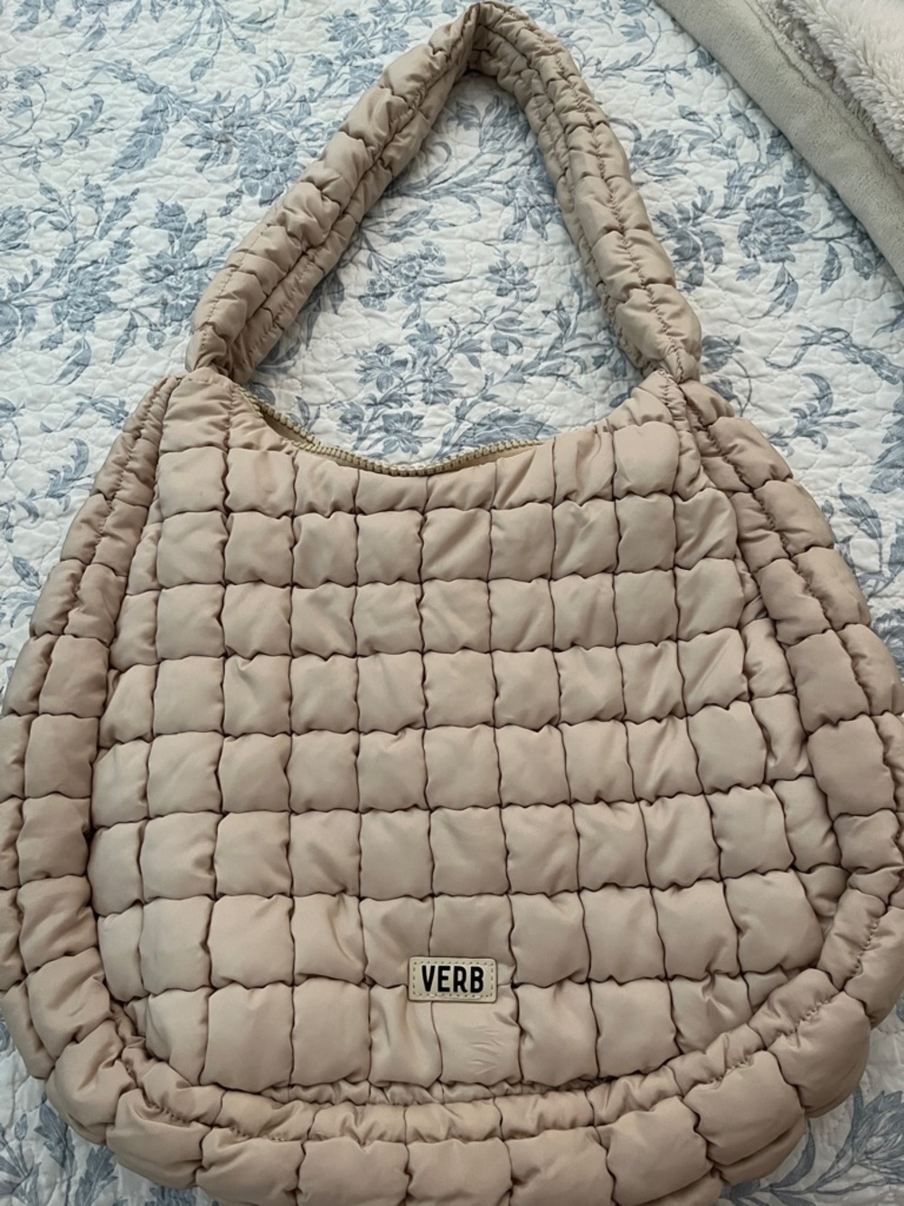 VERB Quilted Shoulder Bag in Light Beige